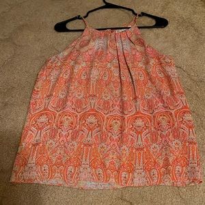 Violet + Claire women size small coral, yellow and blue tank top highnec…